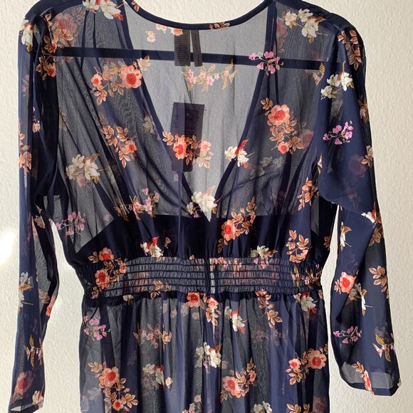 πΈ Boho Sheer Floral Maxi Dress Wrapβ Ethereal Elegance! πΈ - Picture 2 of 4